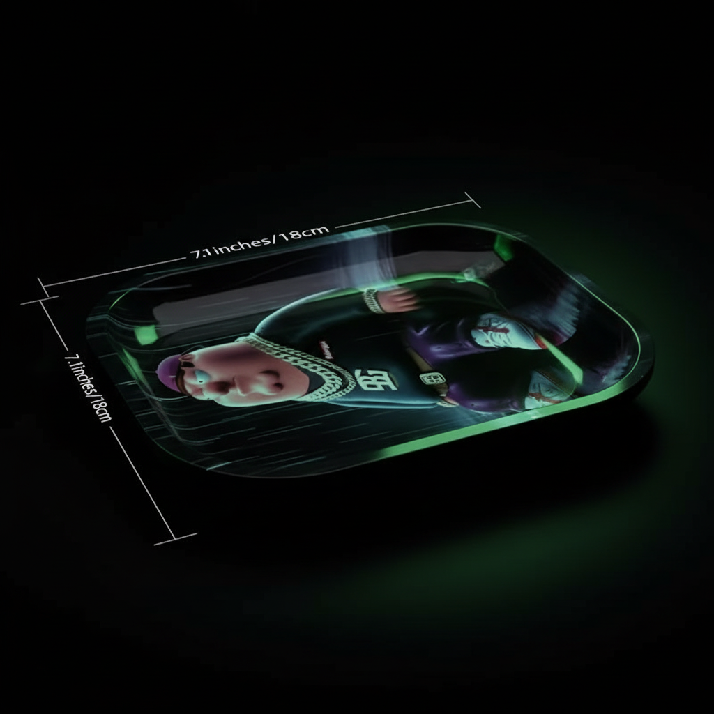 Peter Griffin Rolling Tray with measurements
