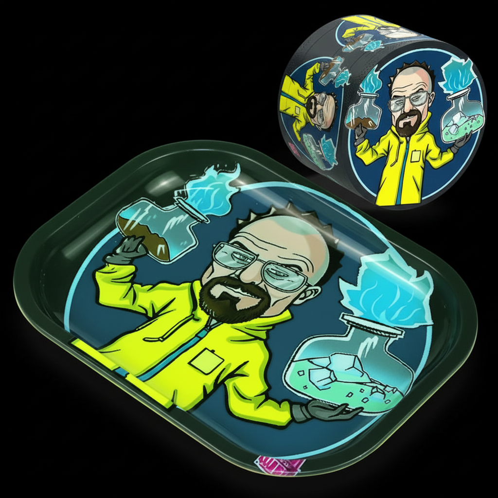Breaking Bad Rolling Tray and Grinder Set angle view